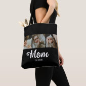 Mom Established Modern Bold Script Black 3 Photo Tote Bag (Dichtbij)