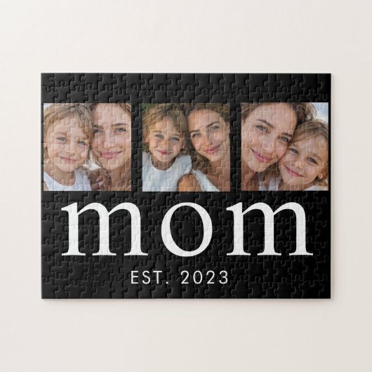 Mom Established Modern Minimal 3 Photo Legpuzzel (Horizontaal)
