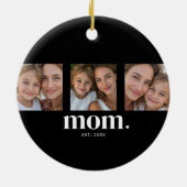 Mom Established Modern Minimal Black 3 Photo Keramisch Ornament (Achterkant)