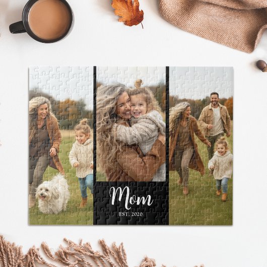 Mom Established Modern Script 3 Photo Black Legpuzzel