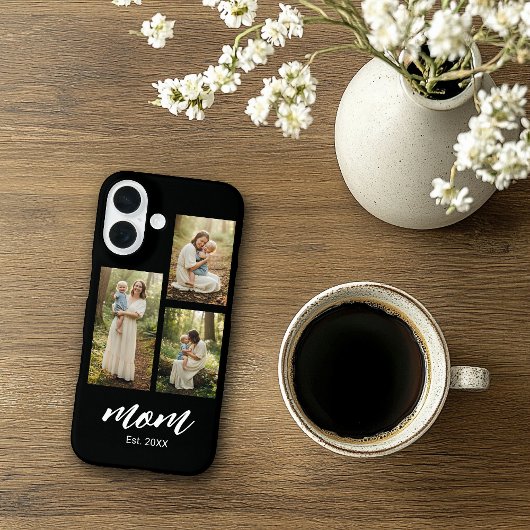 Mom Established Modern Script 3 Photo Case-Mate iPhone Case