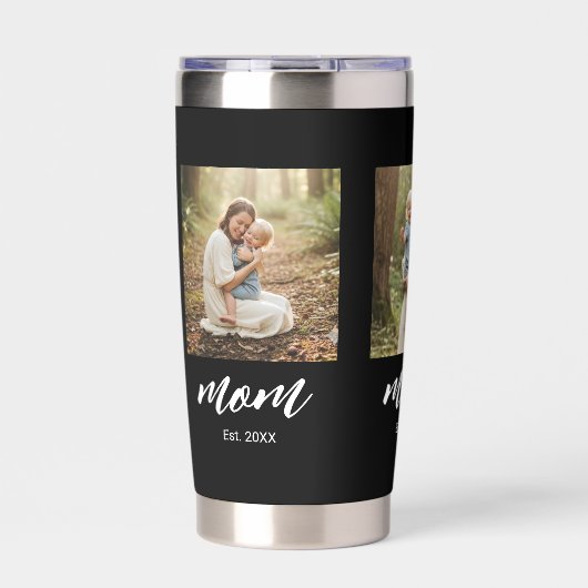 Mom Established Modern Script 3 Photo Geïsoleerde Drinkbeker (Voorkant)