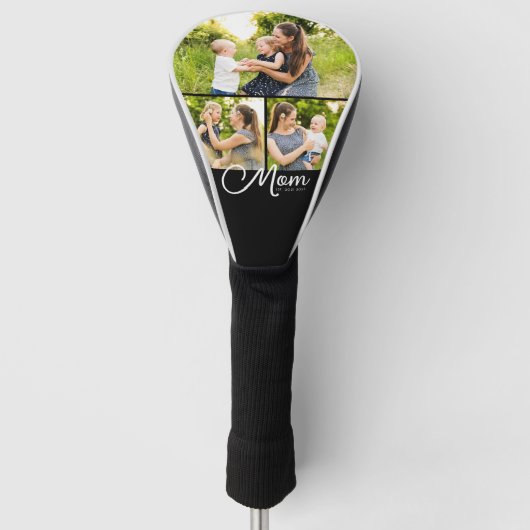 Mom Established Modern Script 3 Photo Golfheadcover (Voorkant)