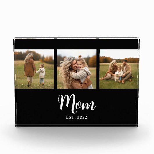 Mom Established Modern Script Black 3 Fotoblokken (Voorkant)