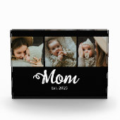 Mom Established Modern Script Black 3 Photo Block Fotoblokken (Voorkant)