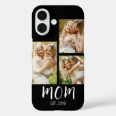 Mom Established Modern Script Black 3 Photo Case-Mate iPhone Case (Achterkant)