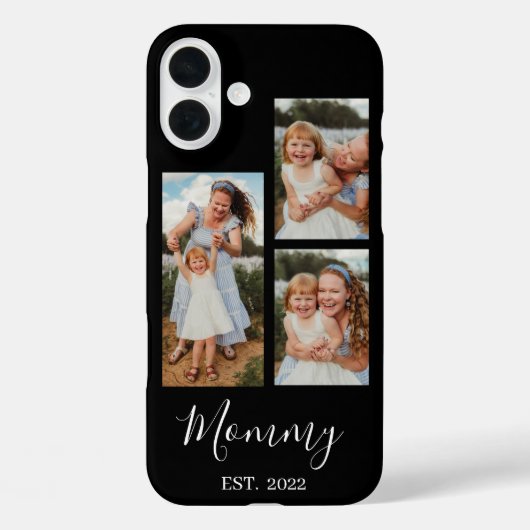 Mom Established Modern Script Black 3 Photo Case-Mate iPhone Case (Achterkant)