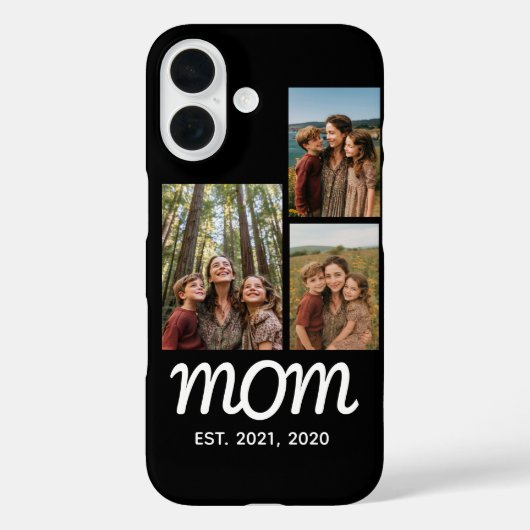 Mom Established Modern Script Black 3 Photo Case-Mate iPhone Case (Achterkant)