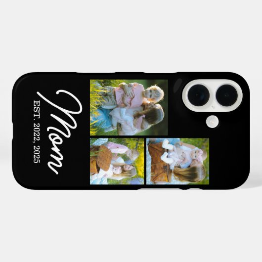 Mom Established Modern Script Black 3 Photo Case-Mate iPhone Case (Achterkant (horizontaal))