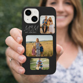 Mom Established Modern Script Black 3 Photo Case-Mate iPhone Case