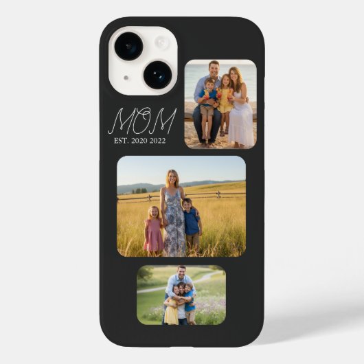 Mom Established Modern Script Black 3 Photo Case-Mate iPhone Case (Achterkant)