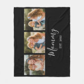 Mom Established Modern Script Black 3 Photo Fleece Deken (Voorkant)