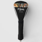 Mom Established Modern Script Black 3 Photo Golfheadcover (Voorkant)