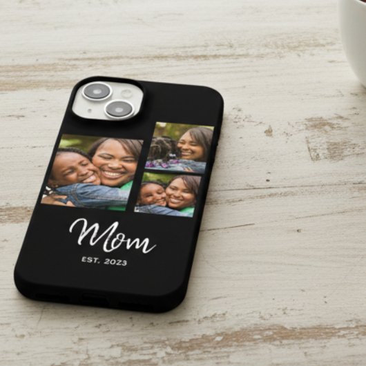 Mom Established Modern Script Black 3 Photo iPhone Hoesje