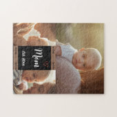 Mom Established Modern Script Black 3 Photo Jigsaw Legpuzzel (Horizontaal)