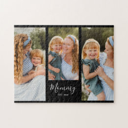 Mom Established Modern Script Black 3 Photo Legpuzzel