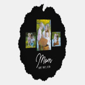 Mom Established Modern Script Black 3 Photo Ornament Kaart (Rechts)