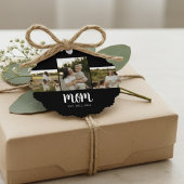 Mom Established Modern Script Black 3 Photo Ornament Kaart