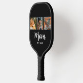 Mom Established Modern Script Black 3 Photo Pickleball Paddle (Links)