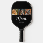 Mom Established Modern Script Black 3 Photo Pickleball Paddle (Achterkant)