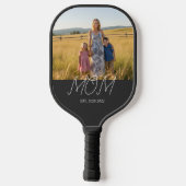 Mom Established Modern Script Black Photo Pickleball Paddle (Achterkant)