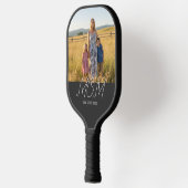 Mom Established Modern Script Black Photo Pickleball Paddle (Links)