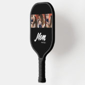 Mom Established Modern Script Black Photo Pickleball Paddle (Links)