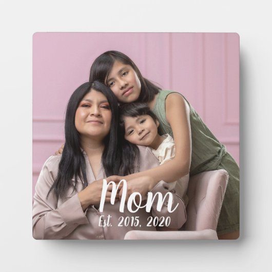 Mom Established Modern Script Photo Fotoplaat (Voorkant)