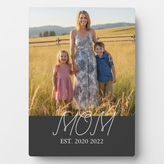 Mom Established Modern Script Photo  Fotoplaat (voorkant)