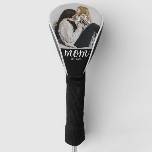 Mom Established Modern Script Photo Golfheadcover (Voorkant)