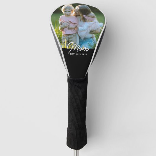 Mom Established Modern Script Photo Golfheadcover (Voorkant)