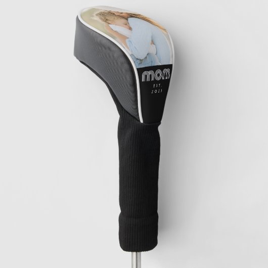 Mom Established Modern Script Photo  Golfheadcover (Schuin)