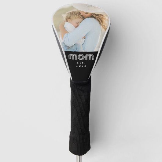 Mom Established Modern Script Photo  Golfheadcover (Voorkant)