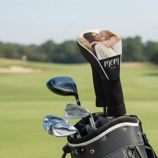 Mom Established Modern Script Photo Golfheadcover