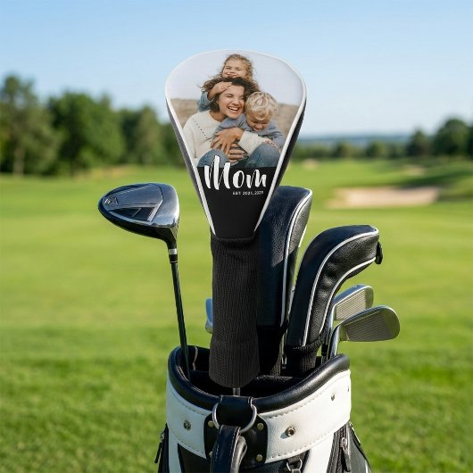 Mom Established Modern Script Photo Golfheadcover