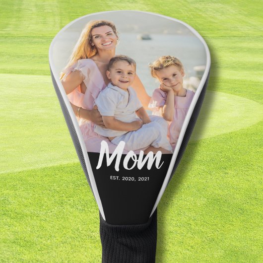 Mom Established Modern Script Photo Golfheadcover
