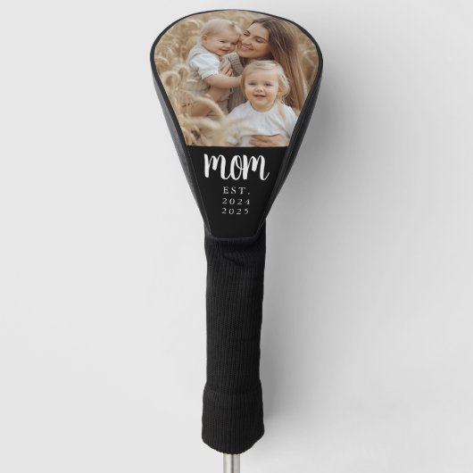 Mom Established Modern Script Photo Golfheadcover (Voorkant)