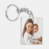 Mom Established Modern Script Photo Keychain (Voorkant Links)