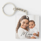 Mom Established Modern Script Photo Keychain (Voorkant)