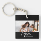 Mom Established Modern Script Photo Keychain (Voorkant)