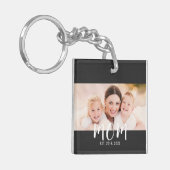 Mom Established Modern Script Photo Keychain (Voorkant Links)