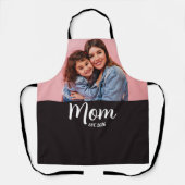 Mom Established Modern Script Photo Schort (Voorkant)