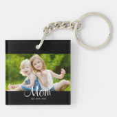 Mom Established Modern Script Photo Sleutelhanger (Achterkant)