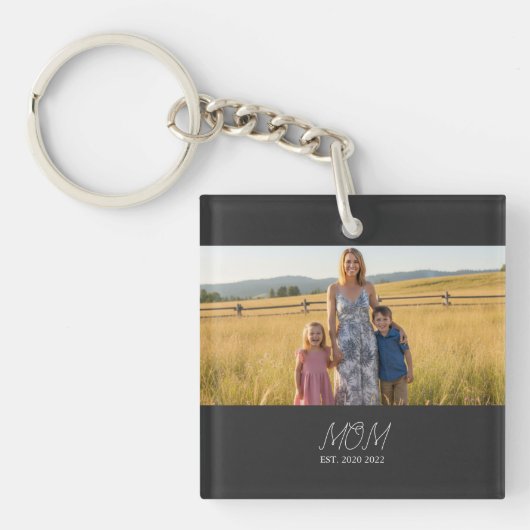 Mom Established Modern Script Photo Sleutelhanger (voorkant)