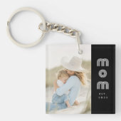 Mom Established Modern Script Photo  Sleutelhanger (Voorkant)