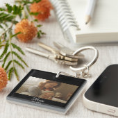 Mom Established Modern Script Photo Sleutelhanger (Voorkant Rechts)