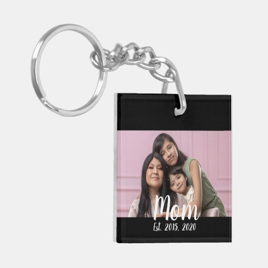 Mom Established Modern Script Photo Sleutelhanger (Voorkant Links)