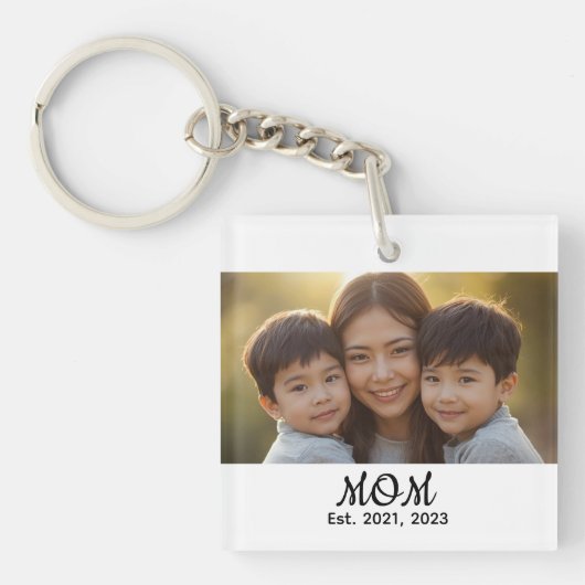 Mom Established Modern Script Photo Sleutelhanger (voorkant)