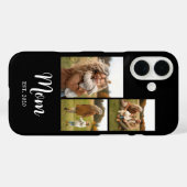 Mom Established Modern Script Text Black 3 Photo Case-Mate iPhone Case (Achterkant (horizontaal))