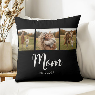 Mom Established Modern Simple Script Black 3 Photo Kussen